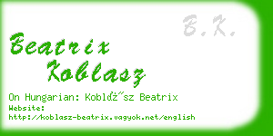 beatrix koblasz business card